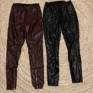 Stretch Leather Leggings